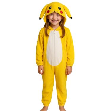 Imagem de Pijama Macacão Infantil Pik achu Fantasia Soft Fleece Frio