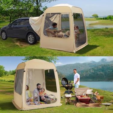 Imagem de Alvantor Casa de tela pop-up, barraca de acampamento 4 em 1 ao ar livre, sala de tela de 18 x 18 cm com rede mosquiteira e PVC impermeável, barraca SUV com bolsa de transporte, abrigo solar