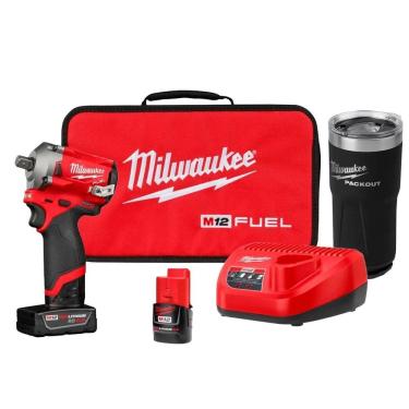 Imagem de Chave De Impacto C 1/2" 12V Fuel 2555P-259N + Copo Térmico 590ml 48-22-8392B Milwaukee