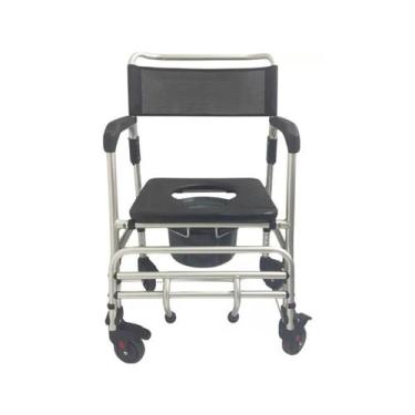 Imagem de Cadeira Banho 4 Rodas B100 Em Alumínio Idosos Até 140Kg - Supermedy