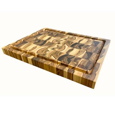 Imagem de Tábua De Corte Para Churrasco Invertida Teca 40x30cm