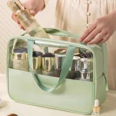 Imagem de Bolsa Necessaire Maquiagem Transparente a Prova De Águas - oem, Verde