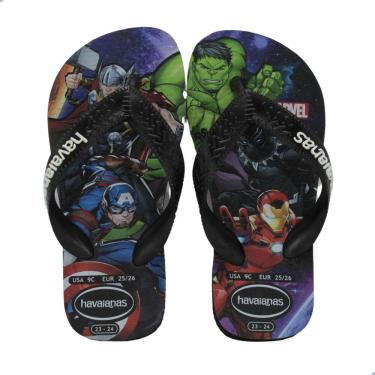 Imagem de Chinelo Infantil Havaianas Kids Top Marvel Preto