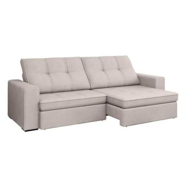 Imagem de Sofá 5 Lugares Retrátil e Reclinável Living Versalhes Veludo Marfim 29