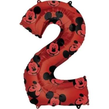 Imagem de Anagram Balão Mylar #2 2nd Second 66.0 cm tamanho médio Mickey Mouse Forever festa de aniversário