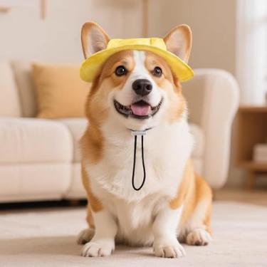 Imagem de Chapéus pequenos para cães e gatos com orifícios de orelha, chapéu decorativo para gatos, cães, proteção solar, protetor solar para gatos, cabeça de cachorro, acessórios para cabeça de animais de