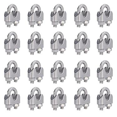 Imagem de Grampo de Corda de Aço Inoxidável, Fixador Braçadeira Cabo 20pcs para Manipulação, Sistemas Corrimão, Cargas Fixas, Faixas Penduradas, Bandeiras, Com Diâmetro Interno M5 (M3 (3mm))