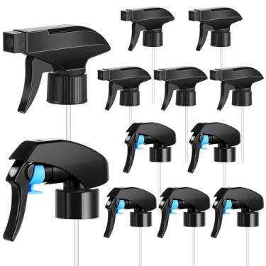 Imagem de LOYIM 12 peças de bocal de pulverização para garrafas, substituição de bocal de spray com pulverizador de fluxo de névoa, ajuste padrão 28/400 gargalo 8, 10, 16, 24, frascos de 947 ml para limpeza de