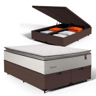 Imagem de Cama Box Baú com Colchão de Molas Ensacadas Pillow Top Supreme Lux Que