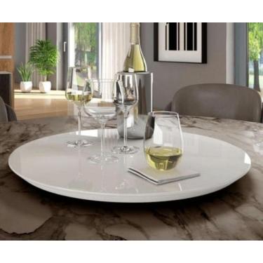 Imagem de Prato Giratório Laqueado 60 cm com vidro - LOJA REALIZAR, BRANCO