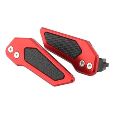 Imagem de menolana Suporte para Pés de Motocicleta, Pedais para Passageiro Traseiro, Apoios Dobráveis, Vermelho