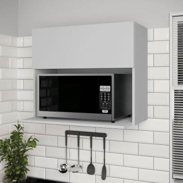 Imagem de Armário Aéreo Microondas 70cm Nara Cabecasa Madeiramadeira Cinza Claro