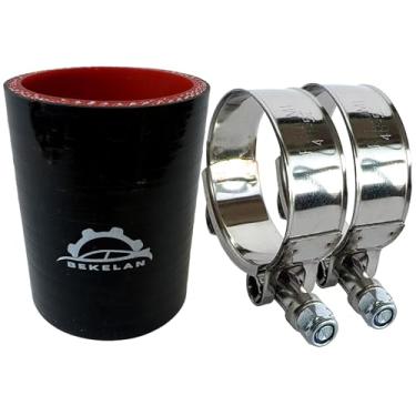 Imagem de Bekelan Acoplador de mangueira de silicone reto de 3,8 cm ID (38 mm) com braçadeira de parafuso em T de aço inoxidável - Design reforçado de 4 camadas de alta temperatura para turbo/intercooler