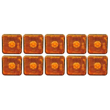 Imagem de 10 Lanterna Lateral Guerra Carreta Caminhão Led Ambar Braslux