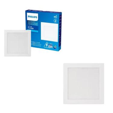 Imagem de 2 Luminária Led Plafon 6w Embutir Philips 6500k Biv. 400lm