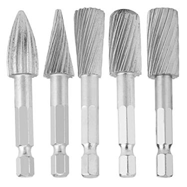 Imagem de Sonew 5pcs 1/4 Polegada de Rebarbas de Carboneto, Arquivos Rotativos de Aço de Alta Velocidade Ferramenta de Escultura de Toca para Alumínio e Hardware de Ferro