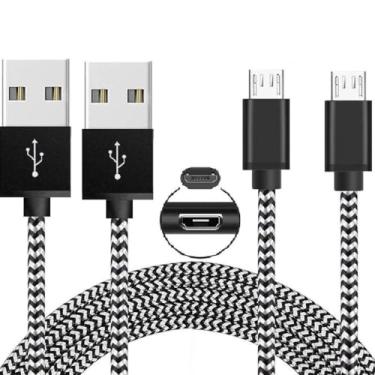 Imagem de PS4 Controller Charger Charging Cable 2 PACK 3.3FT Nylon Braided Playstaion 4 Charger Cord for PS4 Pro/ PS4 Slim/ PS4 Dualshock 4 Controller,for Xbox One X/S/One Elite Controller for Kindle Tablet