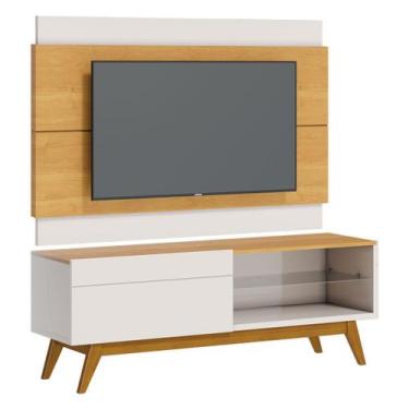 Imagem de Rack com Painel Classic 1G 1.4 Nature com Off White - Imcal Móveis