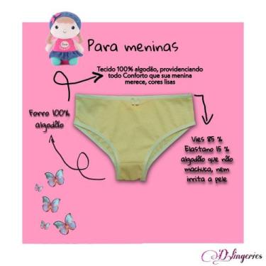 Imagem de Kit 10 Calcinha Calçolinha Calçola Infantil Lisa algodão confortável a