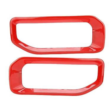 Imagem de Keenso Keenso Tampa de Luz de Neblina Traseira, 2pcs Vermelho Traseiro Capa de Luz de Luz de Luz Decorativa Acessório Auto Adesivo de Acabamento Brilhante Anti Scratch Protection