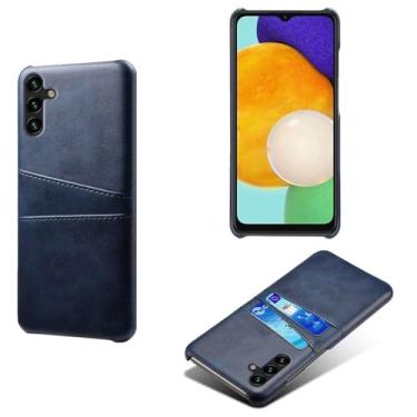 Imagem de Capa compatível com Samsung Galaxy A13 5G, capa de couro PU - Capa de telefone fina à prova de choque com 2 compartimentos para cartão, proteção anti-impressão digital e antiqueda, plástico sintético