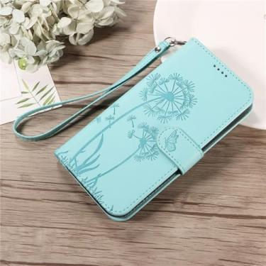 Imagem de HJZSZX Para iPhone 7Plus 8Plus Embossed Dandelion Leather Wallet Card Phone Case Cordão Capa (Para iPhone 7Plus 8Plus/Verde Claro)