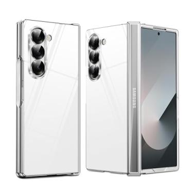 Imagem de Capa para Galaxy Z Fold 6, proteção de dobradiça, leve, slim fit, proteção contra quedas, capa robusta para Galaxy Z Fold 6 5G PC rígido à prova de choque processo de galvanização prata 26-04