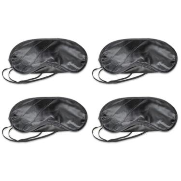 Imagem de Kit 4 Máscara Dormir Tapa Olhos Cetim Blackout Viagem Soneca