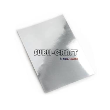 Imagem de Subli-Craft Folhas de Sublimação de Papelão Prata Acabamento Brilhante Pacote A4 20 Unidades da Subli-Cloth (21 cm x 29 cm)
