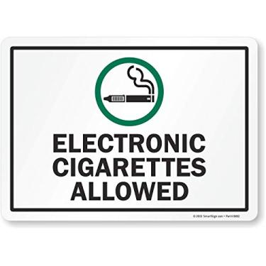 Imagem de SmartSign Etiqueta "Cigarros eletrônicos permitidos" | Vinil laminado de 25,4 cm x 35,5 cm