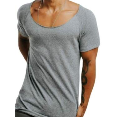 Imagem de Camiseta decote com gola canoa masculina slim fit - Louis Albenio, Bra