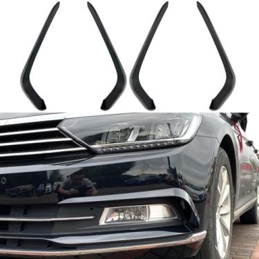 Imagem de Lâmina de ar de afinação de spoiler de faca de vento compatível com kit de carroceria Passat B8 amortecedor dianteiro divisor lateral acessórios para carro (preto brilhante)