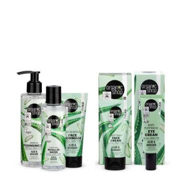 Imagem de Kit Facial Inicial com Antiolheira Organic Shop - Aloe Vera + Abacate