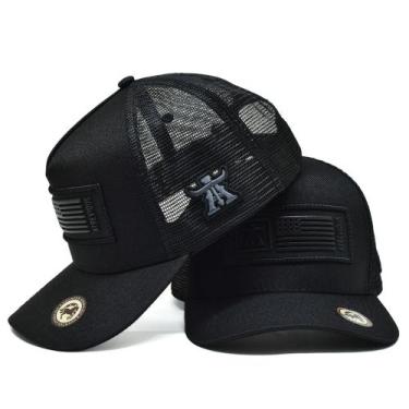 Imagem de Boné Trucker Telinha Atrevidu's Country Bandeira Americana, Preto, Úni