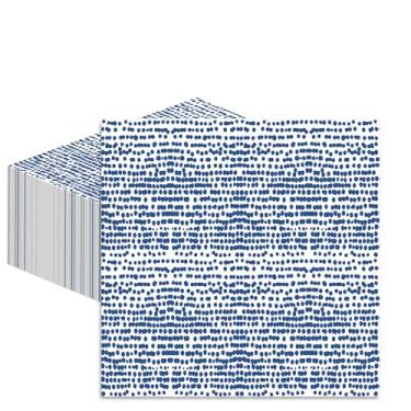 Imagem de Stxy's Guardanapos de coquetel azuis descartáveis 3 camadas de papel pacote de guardanapos de festa, 12,7 cm x 12,7 cm, guardanapos azuis marinhos reais e brancos, bolinhas fofas, 60 unidades