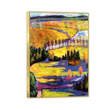 Imagem de Impressões de arte de parede famosas por Adolf Erbsloh - paisagem- Reproduções de pinturas em tela - Quadro emoldurado pôster giclee decoração de parede 40 x 56 cm (15,8 x 22,0 pol) moldura dourada