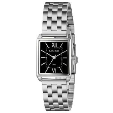 Imagem de Relógio LINCE feminino analógico prata preto LQM4824L25 P3SX