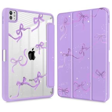 Imagem de May Chen Capa para iPad Pro de 13 polegadas 2024 chip M4 7ª geração, [suporte para lápis embutido suporta Pencil 2/USB-C] Capa traseira transparente ultrafina com suporte de três dobras, suporta