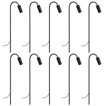 Imagem de Kit 10 Balizadores Espeto Luminária Chão Jardim Preto 80Cm - Single Li