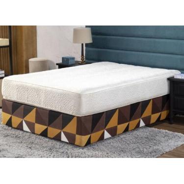 Imagem de Saia Box Fit King Capa para Cama Box com Elástico Malha 1 pç Estampada