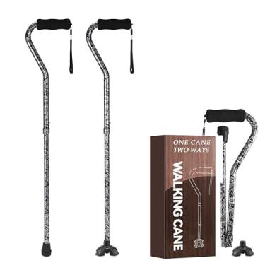 Imagem de Bengala de caminhada para mulheres e homens, bengala dobrável leve com alça deslocada, bengala ajustável para equilíbrio de mobilidade de idosos, base pequena, flor de 81-94 cm