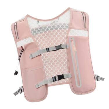 Imagem de UGPLM Colete de corrida, bolsa esportiva, alças ajustáveis, bolsos para celular, mochila de corrida de 4 litros, colete de hidratação para viagens, Rosa