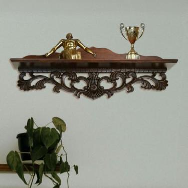 Imagem de Wayborn Prateleira de parede MOONBAY de madeira compensada de cedro marrom escuro, 73 x 12 cm, montagem não necessária