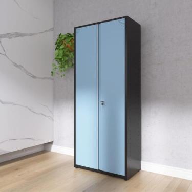 Imagem de Armário de Aço 2 Portas 4 Prateleiras com Chave AP409SL - Pandin Móvei