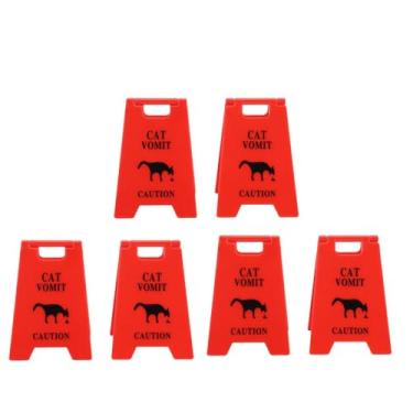 Imagem de GLOGLOW 6pcs CAT VOMIT CUIDADO, Multifuncional Engraçado Inovador óbvio Vômito de Animais de Estimação de Animais de Estimação para a Sala de Estar No Quintal da Cozinha (vermelho)