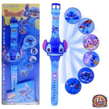 Imagem de Relógio Infantil Digital Projetor 6 Imagens Stitch Angel - Relógio Pro