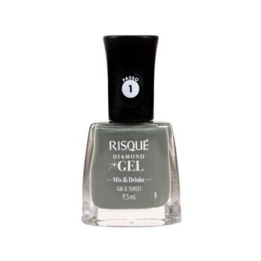Imagem de Esmalte Risqué Diamond Gel Mix e Drinks Gin - Sunset Verde Cremoso Hip