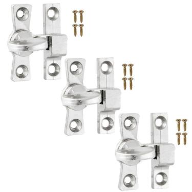 Imagem de Tranqueta Fecho Trinco Bico Virado Porta Janela Kit 03 Un