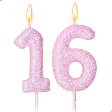 Imagem de Velas de aniversário (rosa) (número 16)