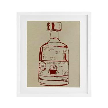 Imagem de Stupell Industries Impressão emoldurada branca de essência de licor minimalista sob vidro por Melissa Wang, 53 x 43 cm
